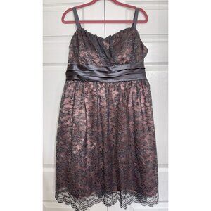 Torrid Dress Cocktail Party Style in Pink and Gray Lace (Size 18)